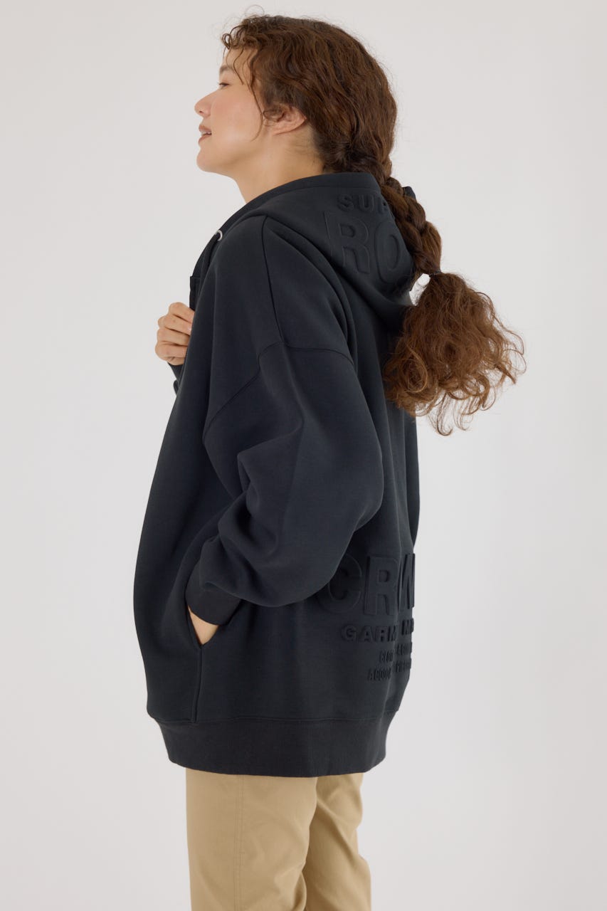 エンボスBIG ZIPパーカー BLK FREE