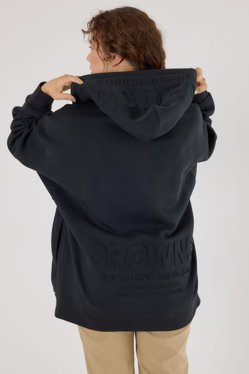 エンボスBIG ZIPパーカー BLK FREE