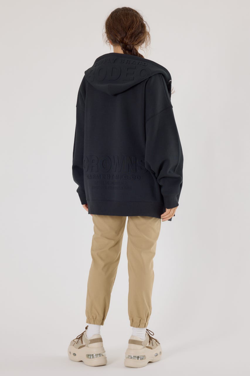 エンボスBIG ZIPパーカー BLK FREE