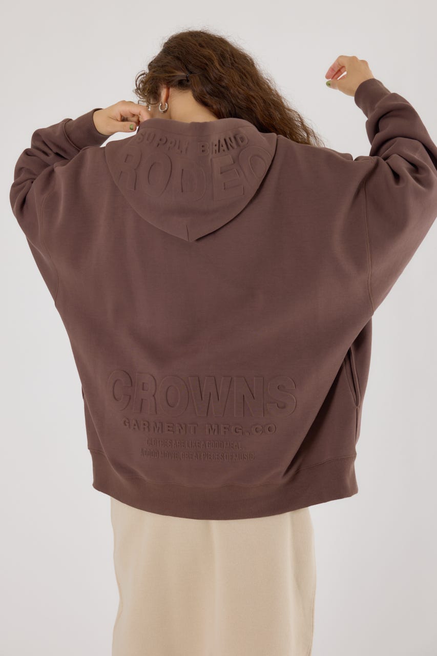 エンボスBIG ZIPパーカー BRN FREE