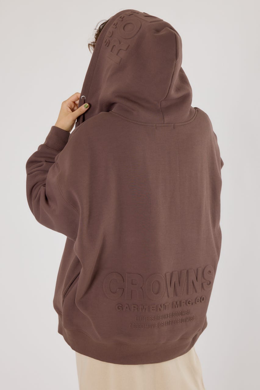 エンボスBIG ZIPパーカー BRN FREE