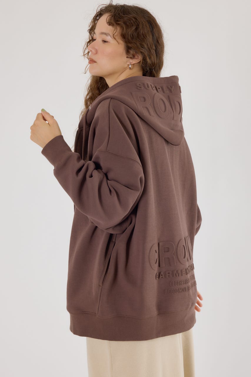 エンボスBIG ZIPパーカー BRN FREE