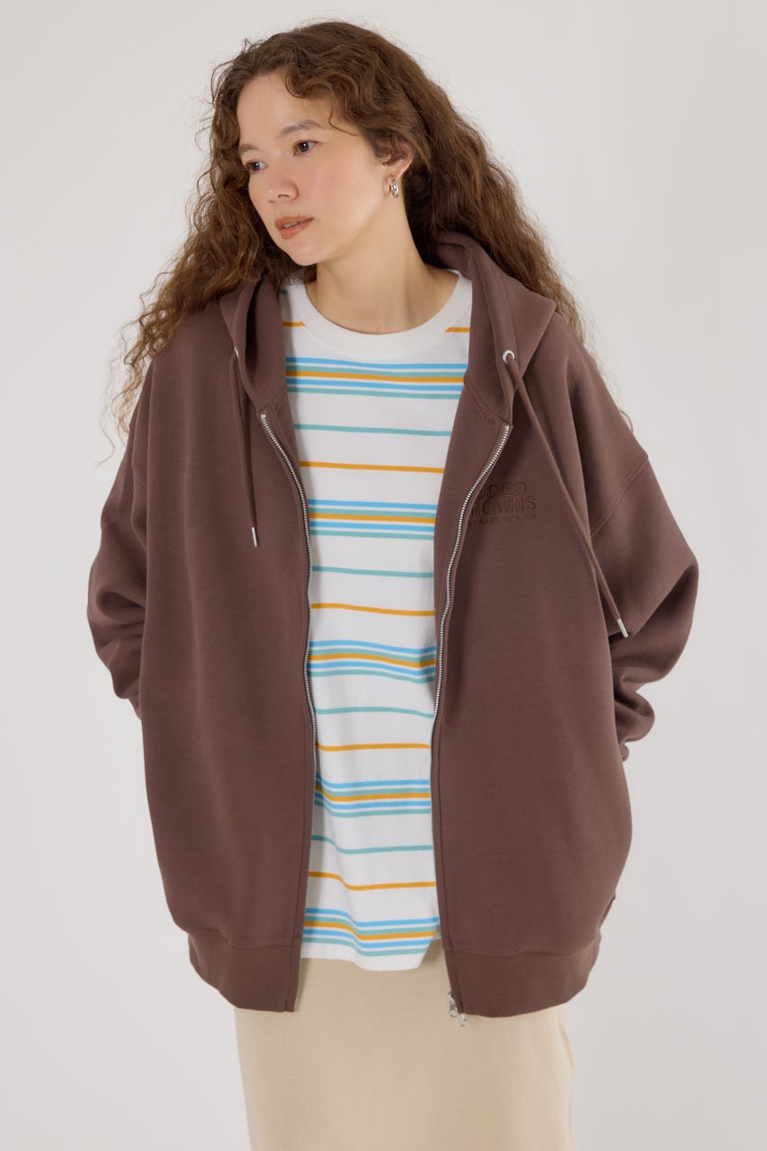 エンボスBIG ZIPパーカー BRN FREE