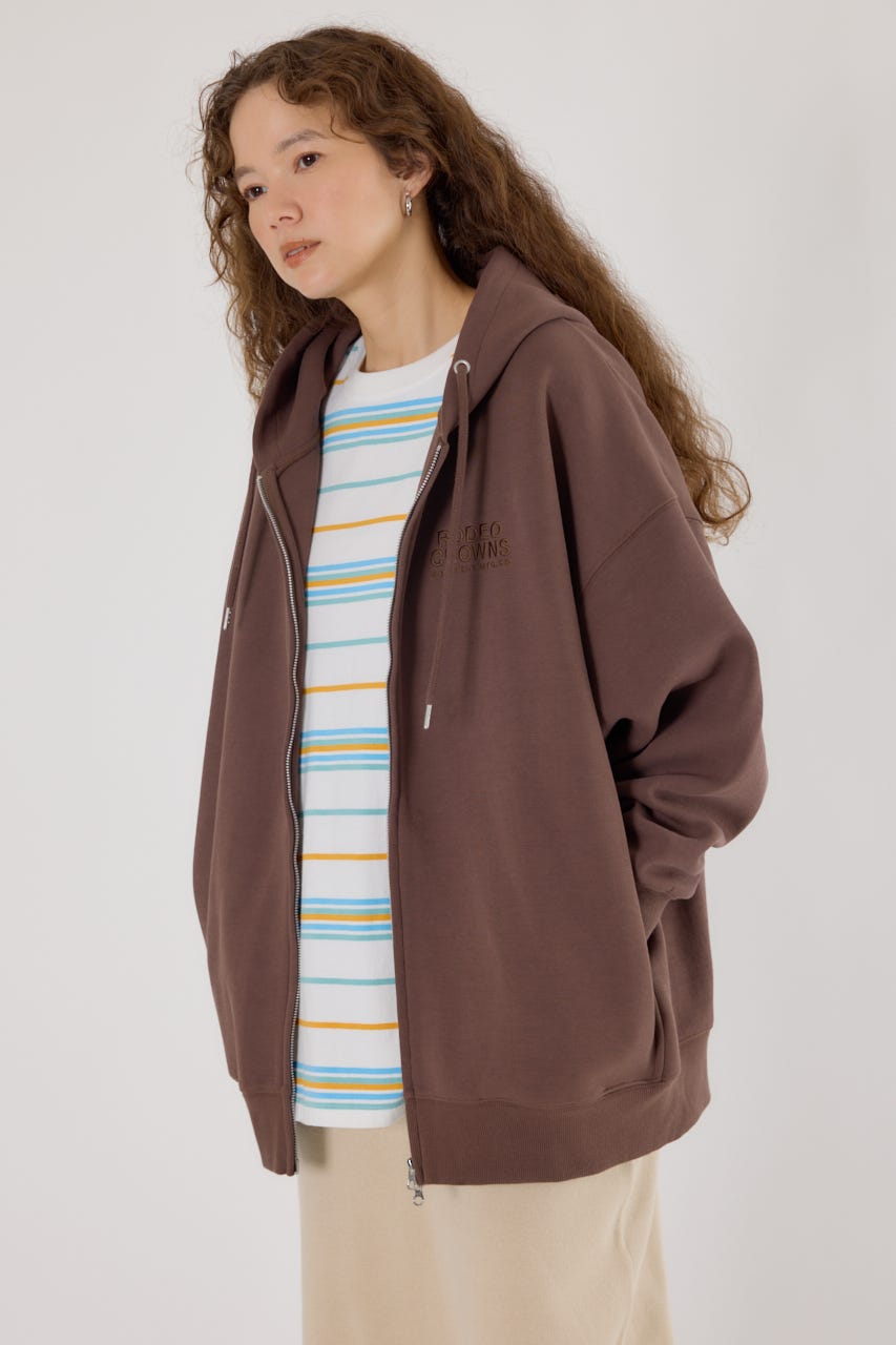 エンボスBIG ZIPパーカー BRN FREE