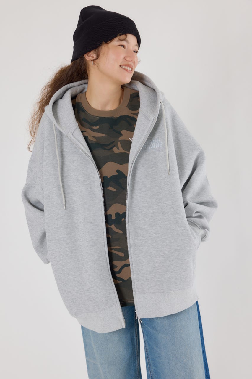 エンボスBIG ZIPパーカー L/T.GRY FREE