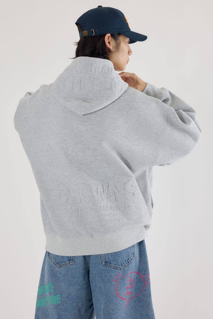 エンボスBIG ZIPパーカー L/T.GRY FREE