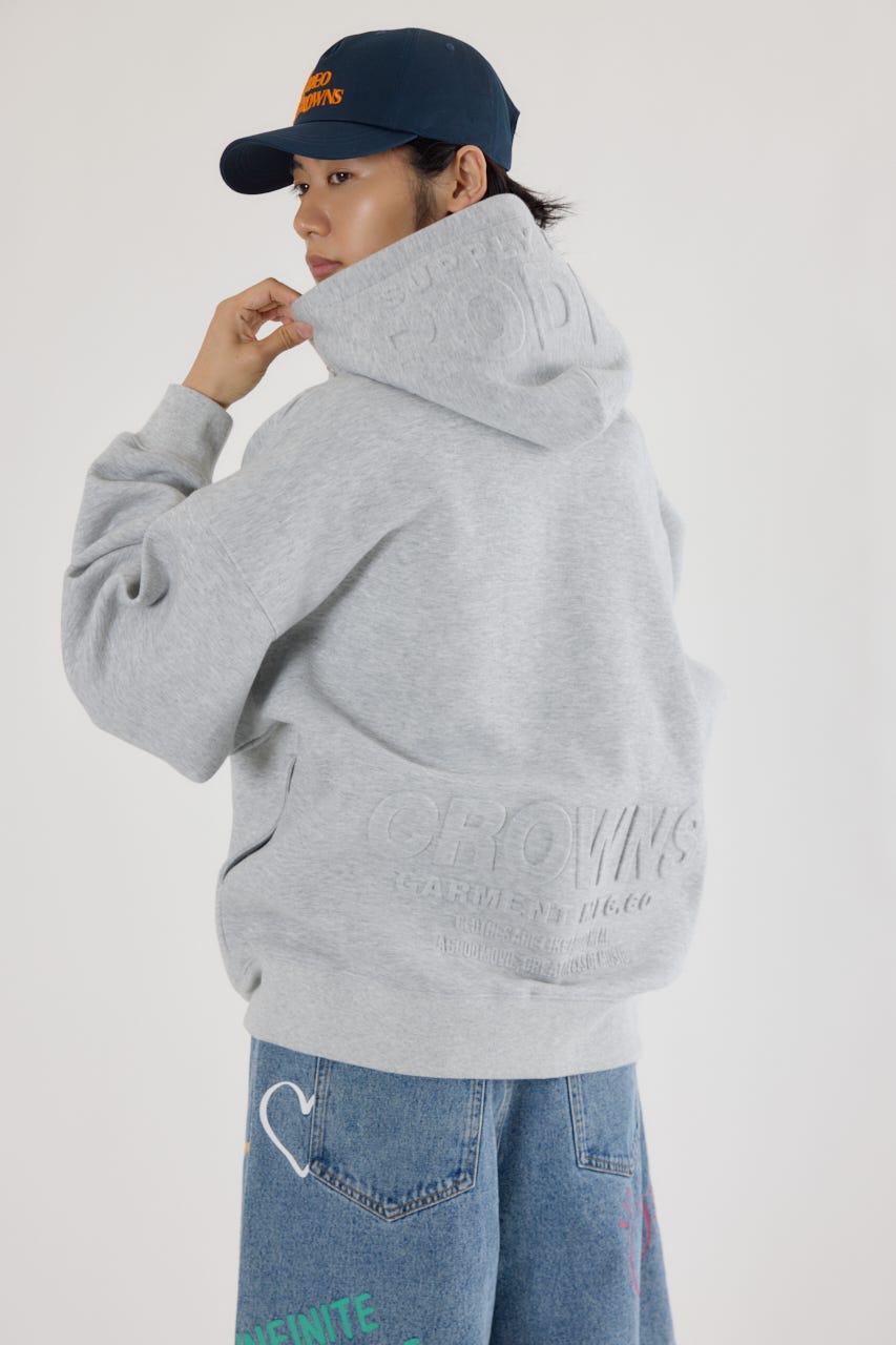 エンボスBIG ZIPパーカー L/T.GRY FREE