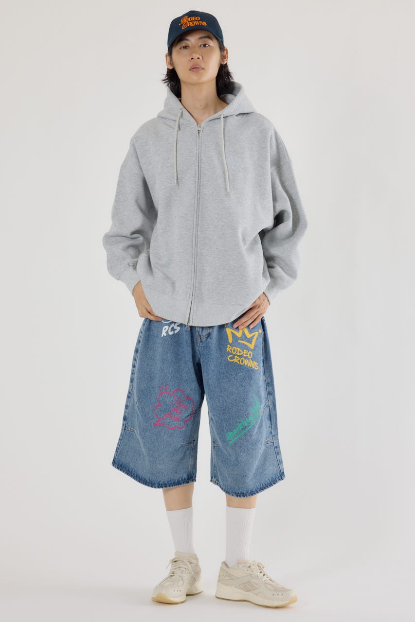 エンボスBIG ZIPパーカー L/T.GRY FREE