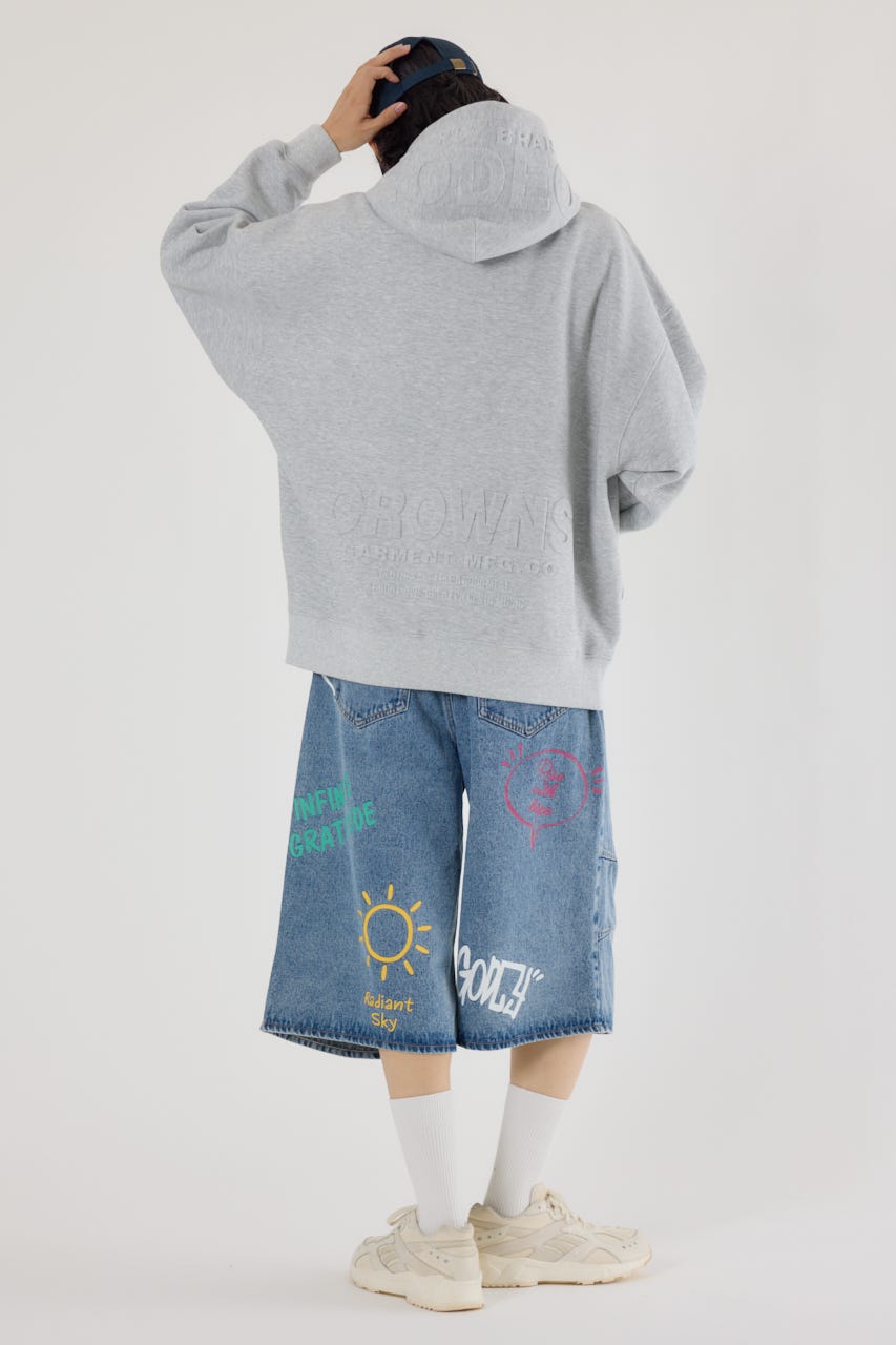 エンボスBIG ZIPパーカー L/T.GRY FREE