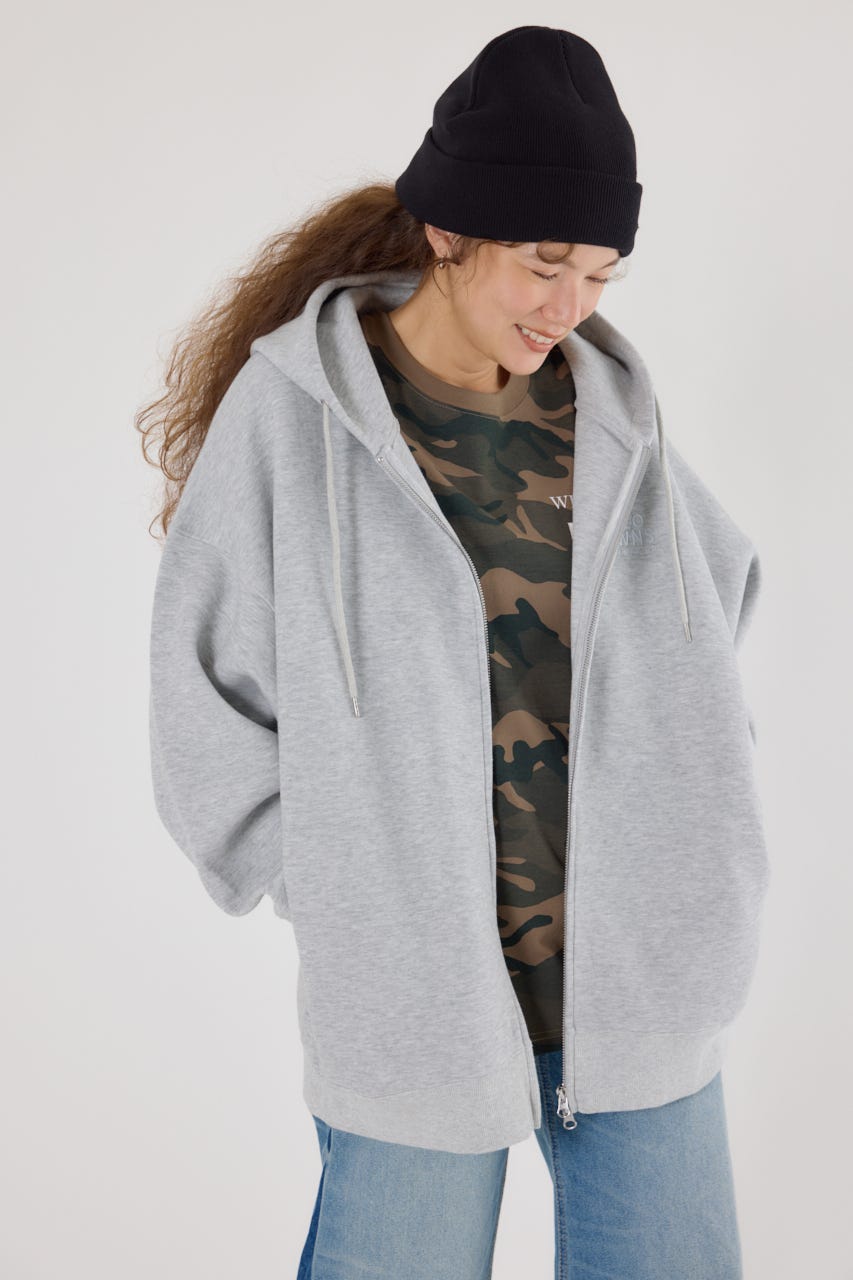 エンボスBIG ZIPパーカー L/T.GRY FREE