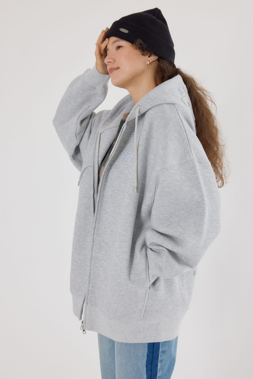 エンボスBIG ZIPパーカー L/T.GRY FREE