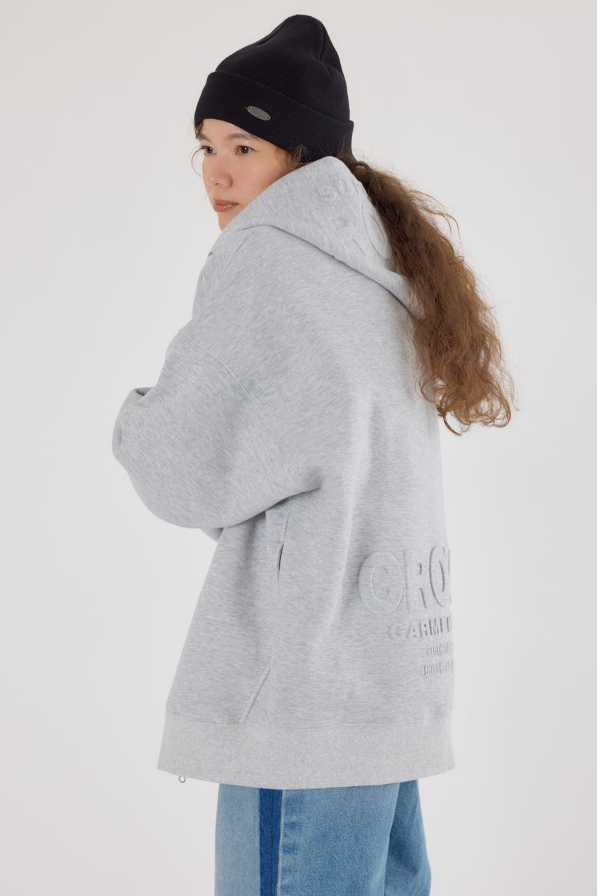 エンボスBIG ZIPパーカー L/T.GRY FREE