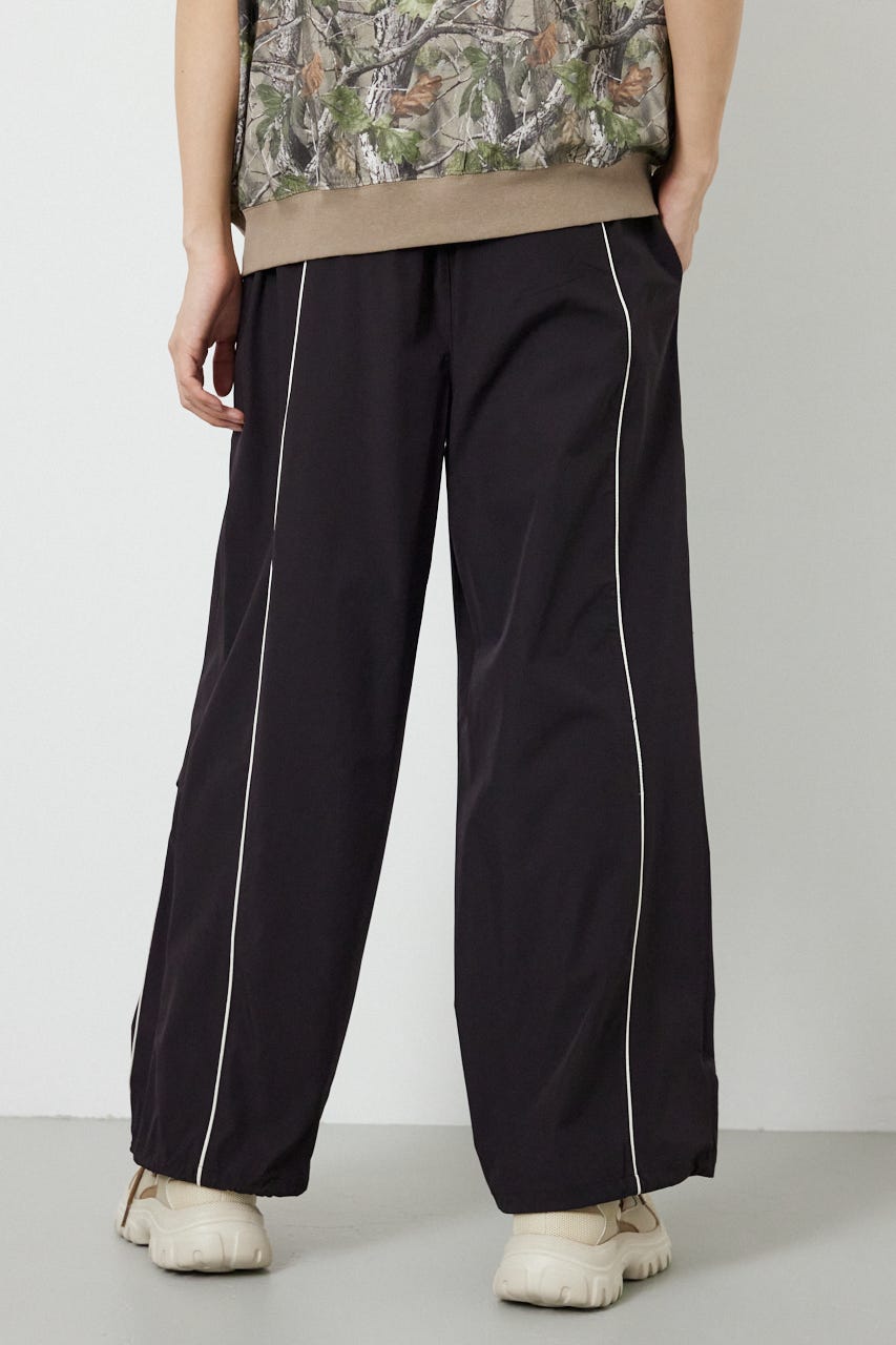 【UNISEX】W/Rパイピングパラシュートパンツ BLK L