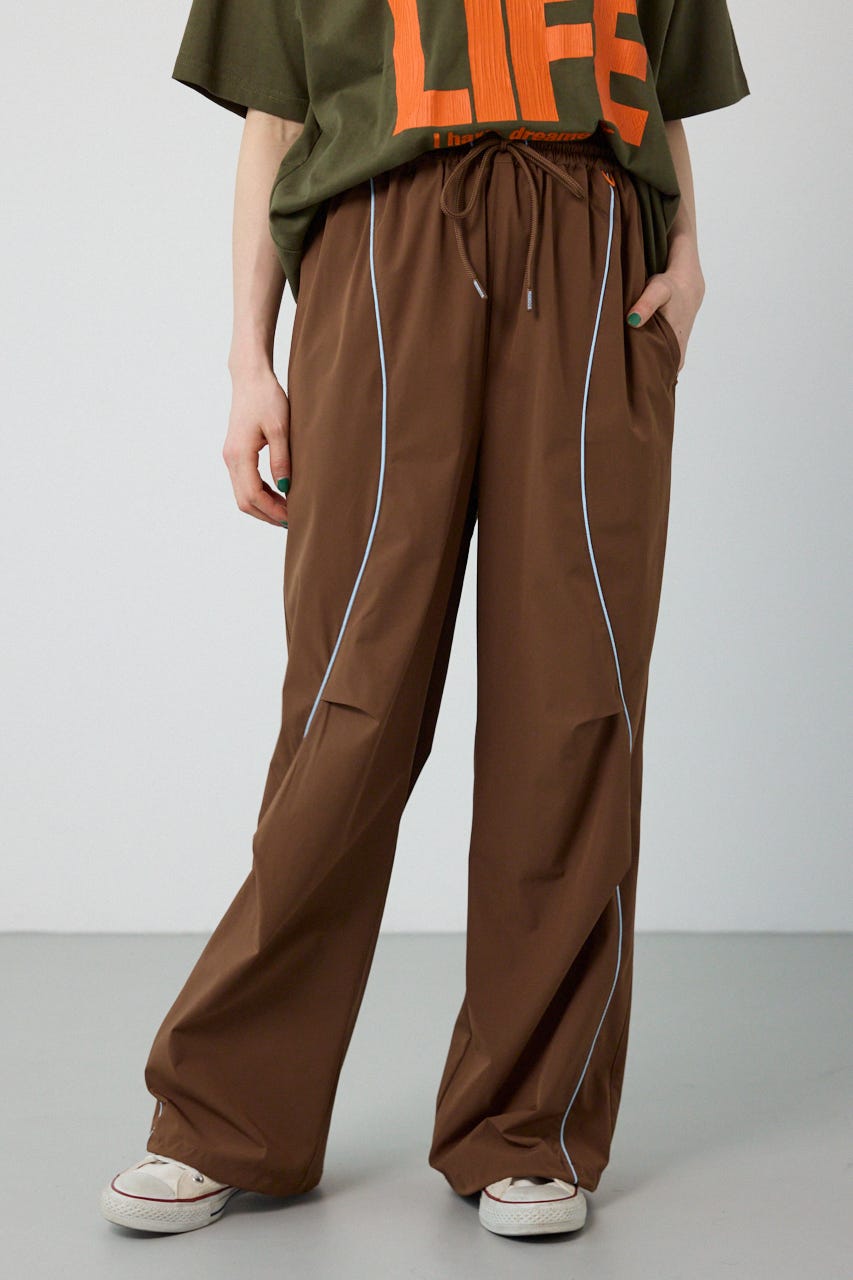【UNISEX】W/Rパイピングパラシュートパンツ BRN M