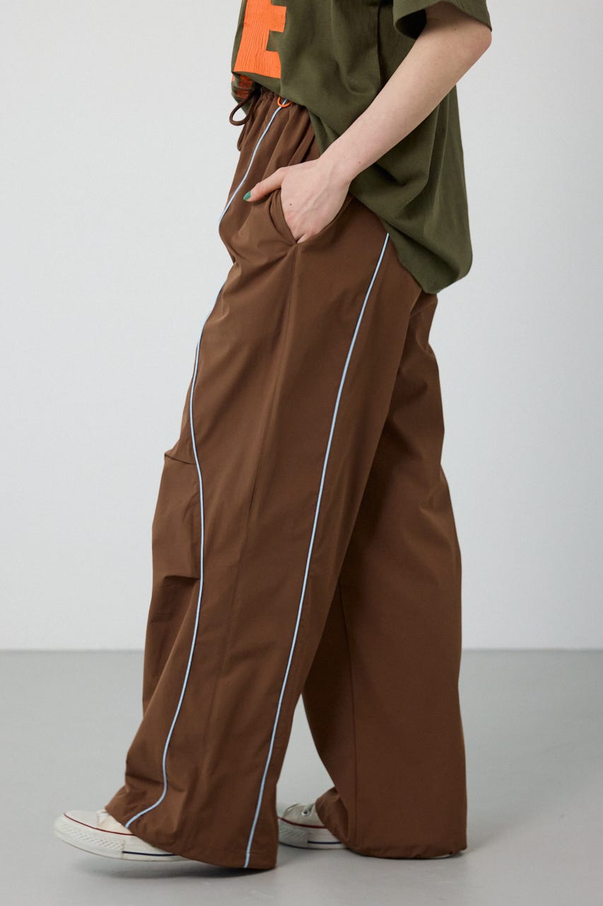 【UNISEX】W/Rパイピングパラシュートパンツ BRN M