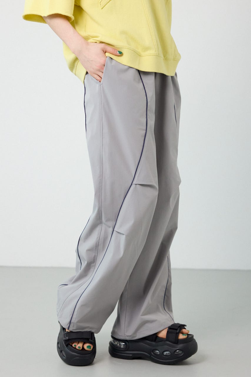 【UNISEX】W/Rパイピングパラシュートパンツ GRY M
