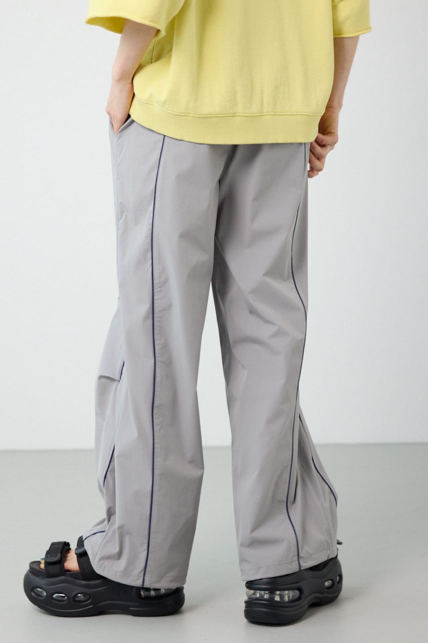 【UNISEX】W/Rパイピングパラシュートパンツ GRY M