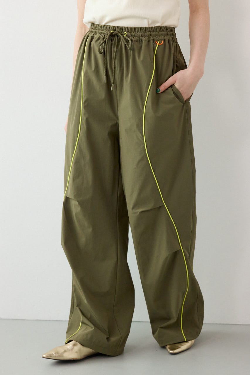 【UNISEX】W/Rパイピングパラシュートパンツ KHA M