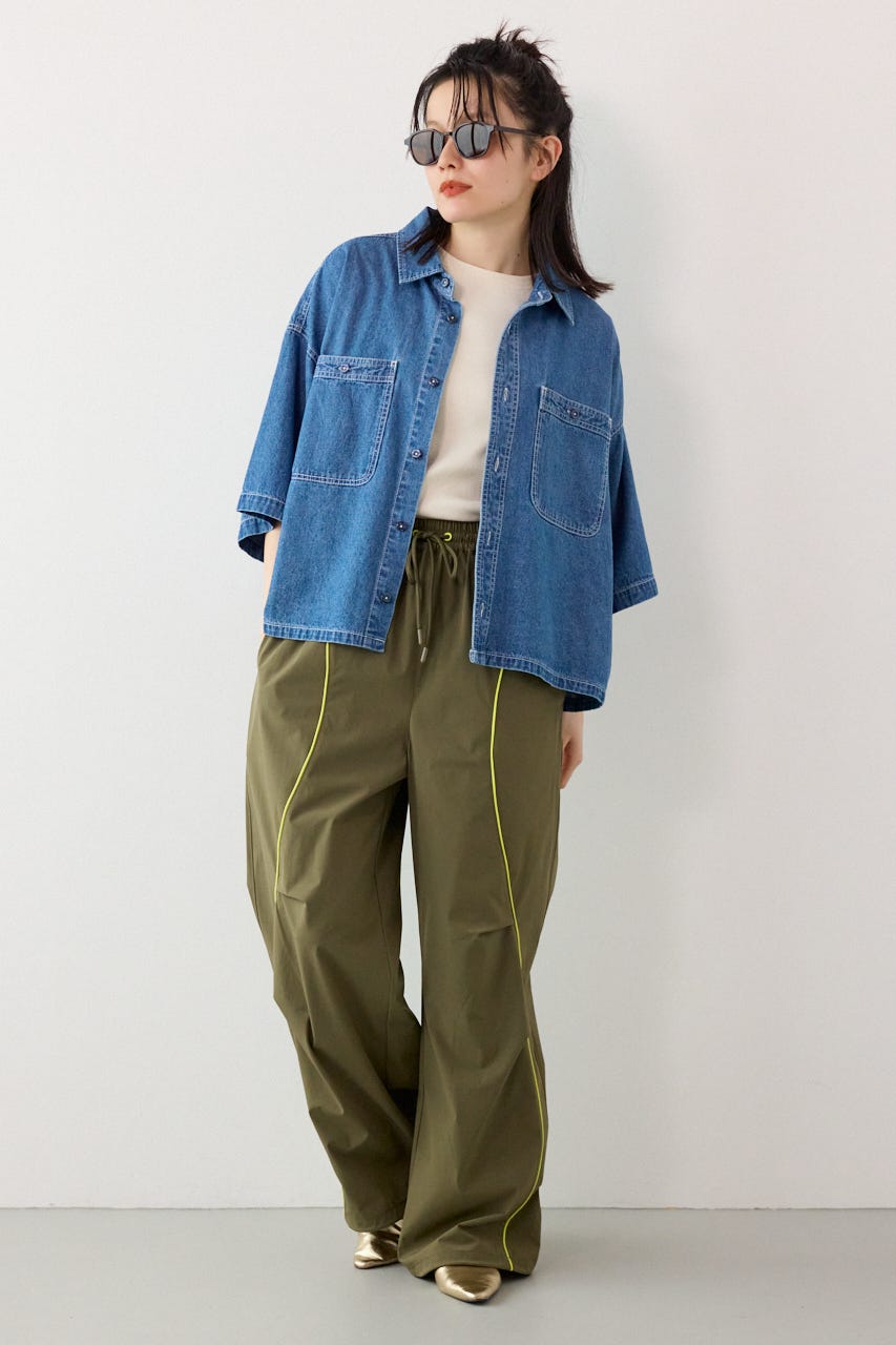 【UNISEX】W/Rパイピングパラシュートパンツ KHA M