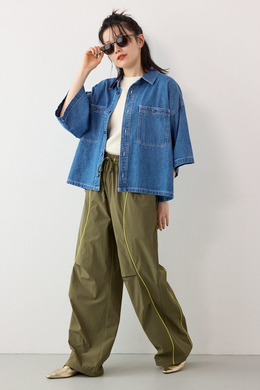 【UNISEX】W/Rパイピングパラシュートパンツ KHA M