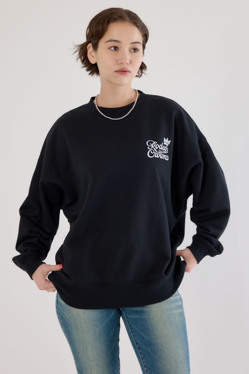 【UNISEX】モノグラムロゴスウェット BLK L