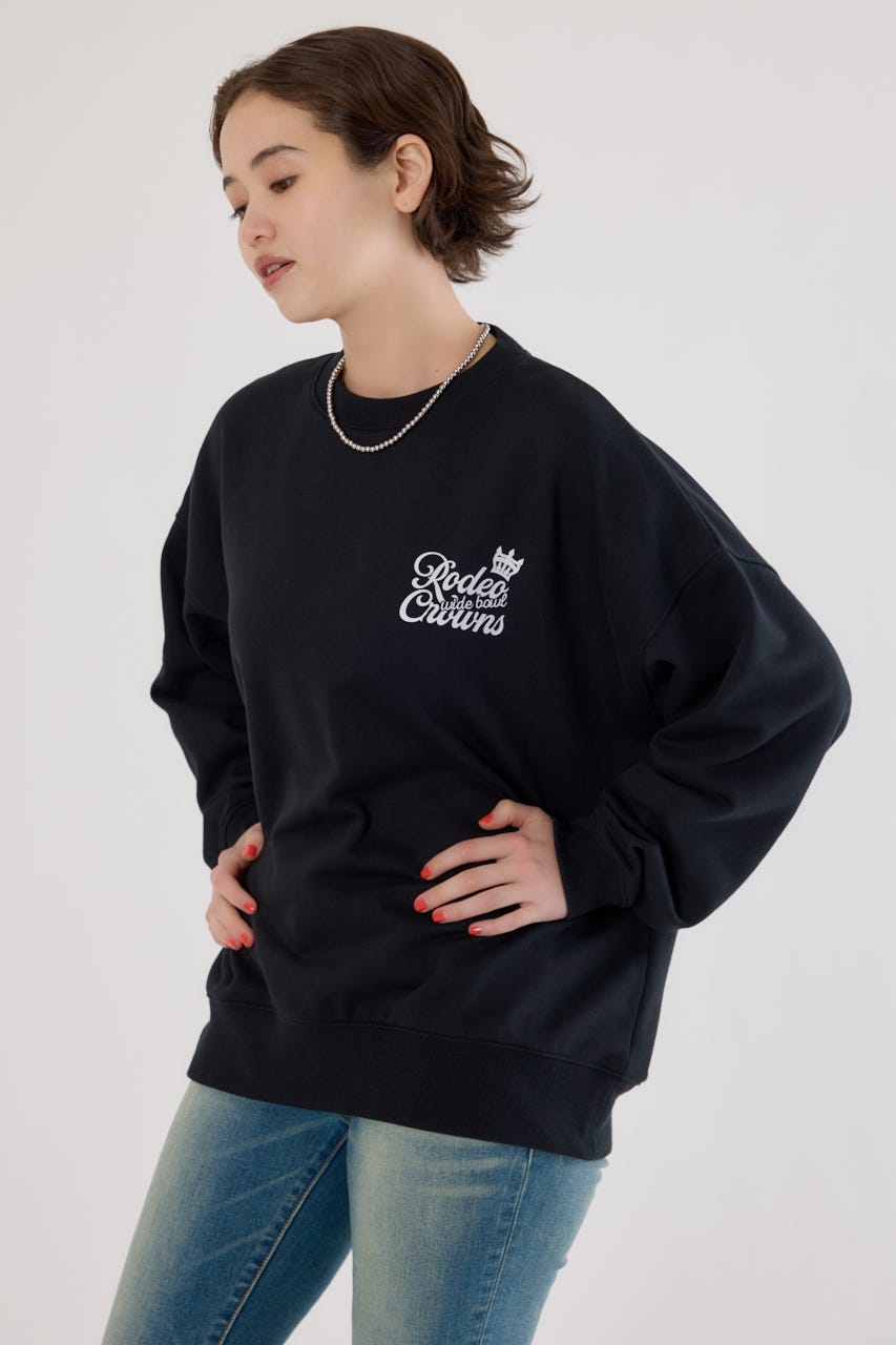 【UNISEX】モノグラムロゴスウェット BLK L