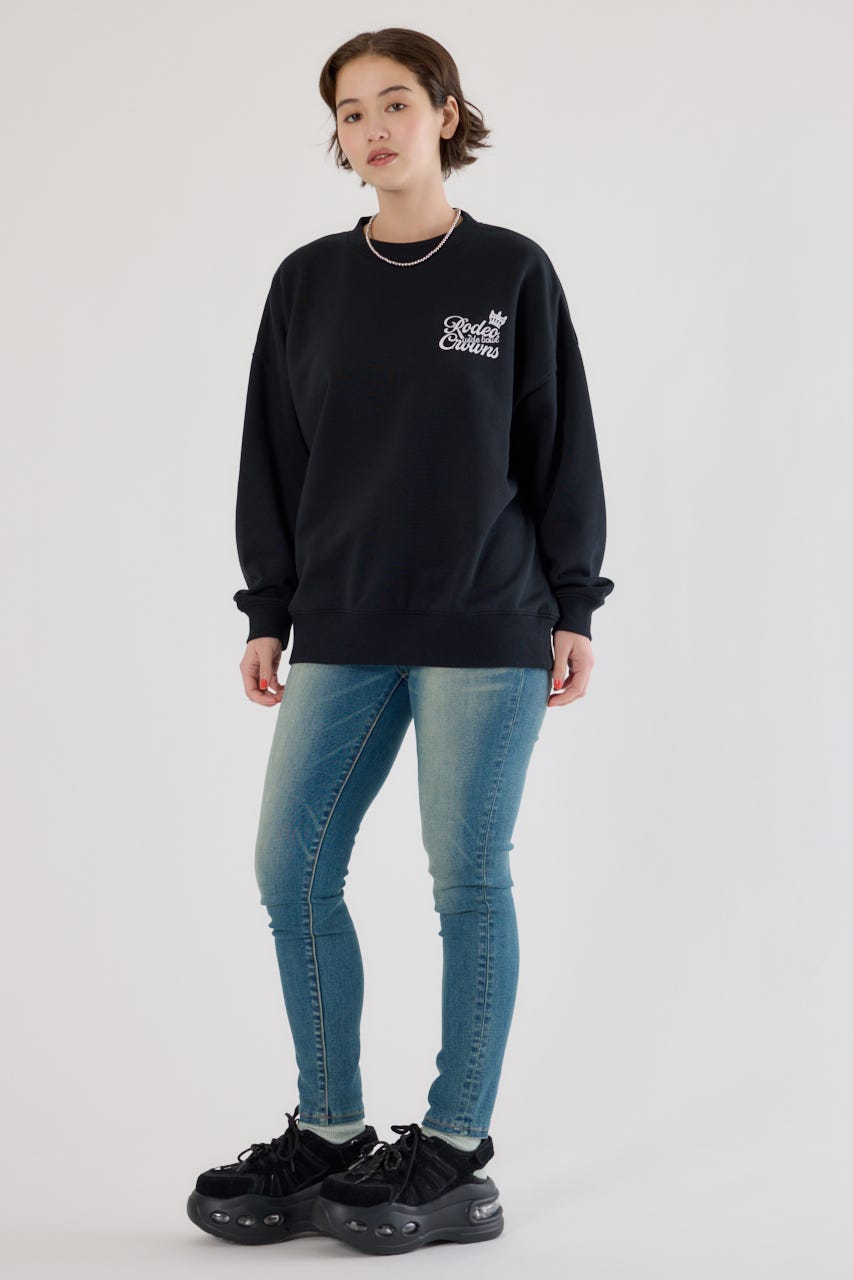 【UNISEX】モノグラムロゴスウェット BLK L