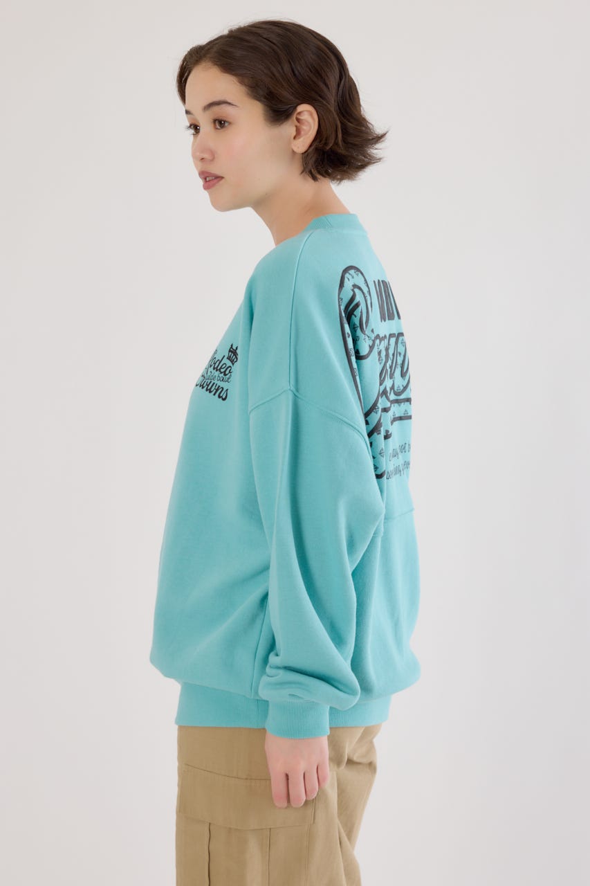 【UNISEX】モノグラムロゴスウェット BLU L