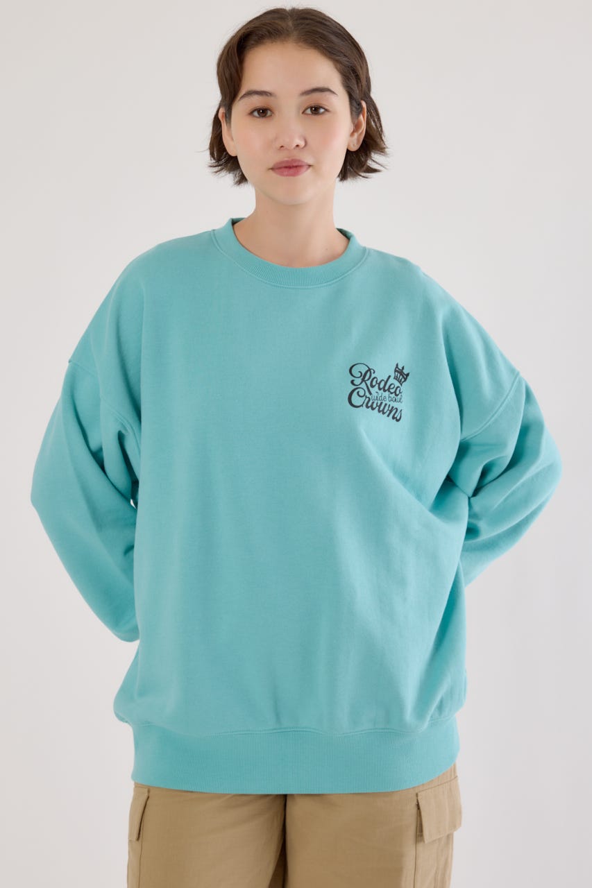 【UNISEX】モノグラムロゴスウェット BLU L