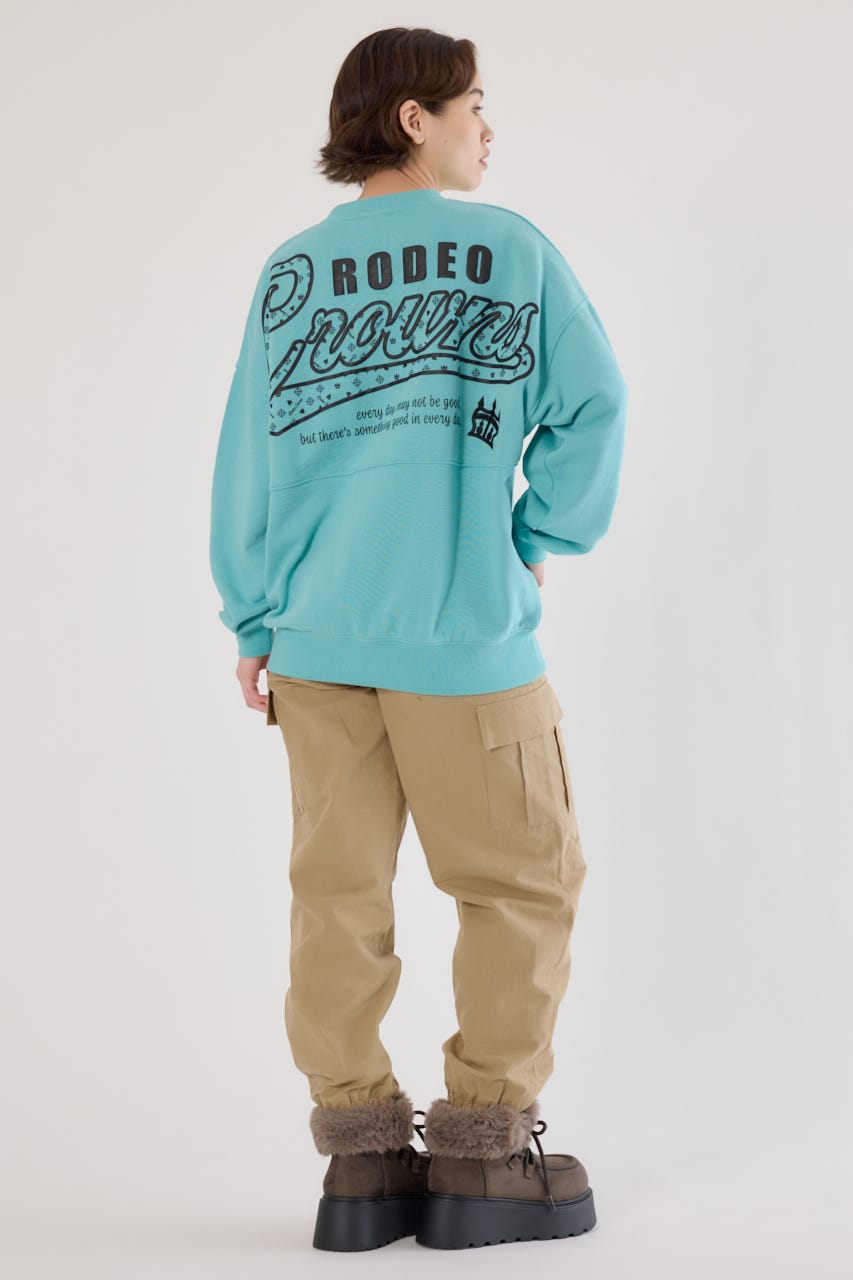 【UNISEX】モノグラムロゴスウェット BLU L