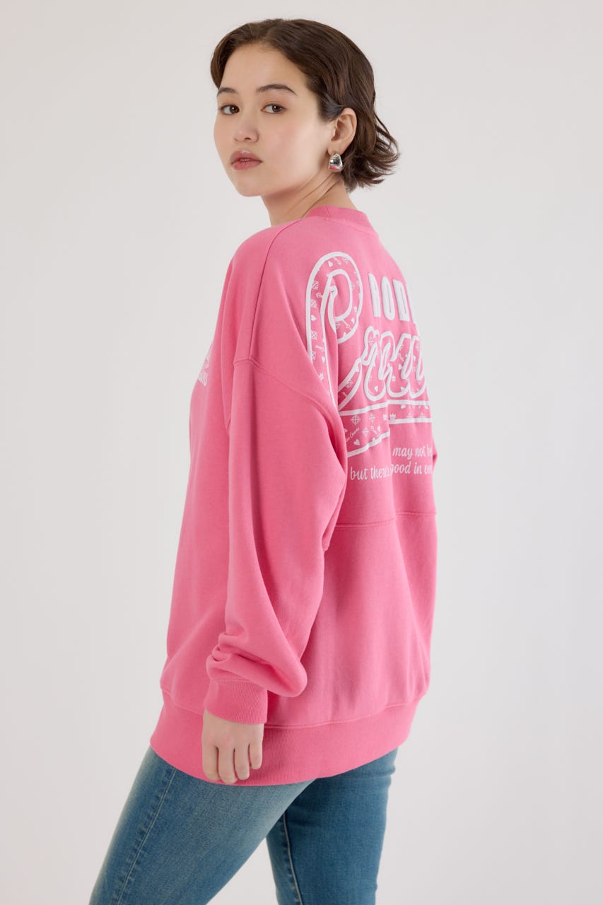 【UNISEX】モノグラムロゴスウェット PNK L