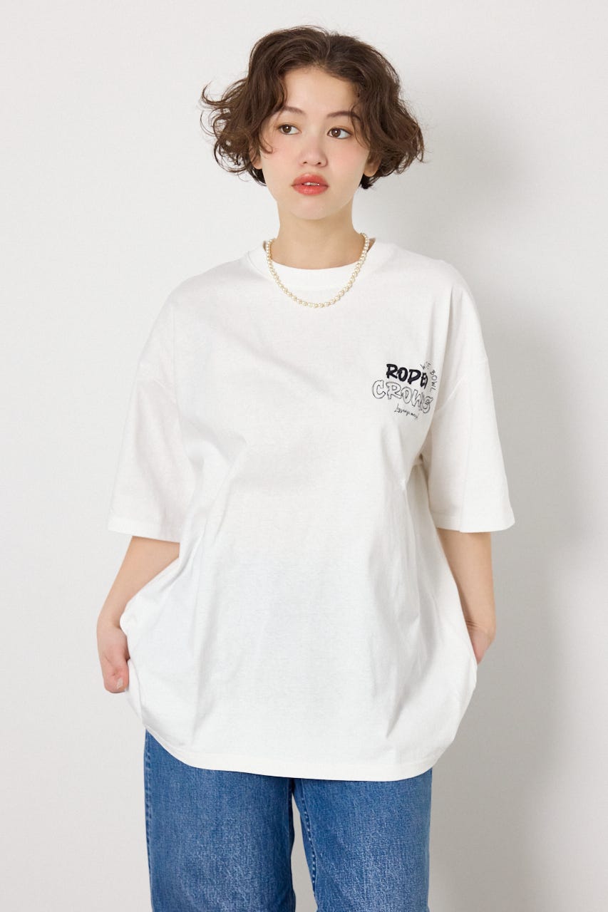 【UNISEX】Graffiti プリントTシャツ O/WHT M
