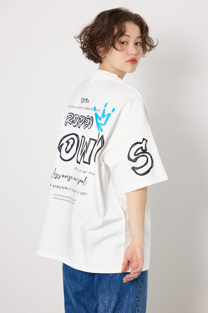 【UNISEX】Graffiti プリントTシャツ O/WHT M