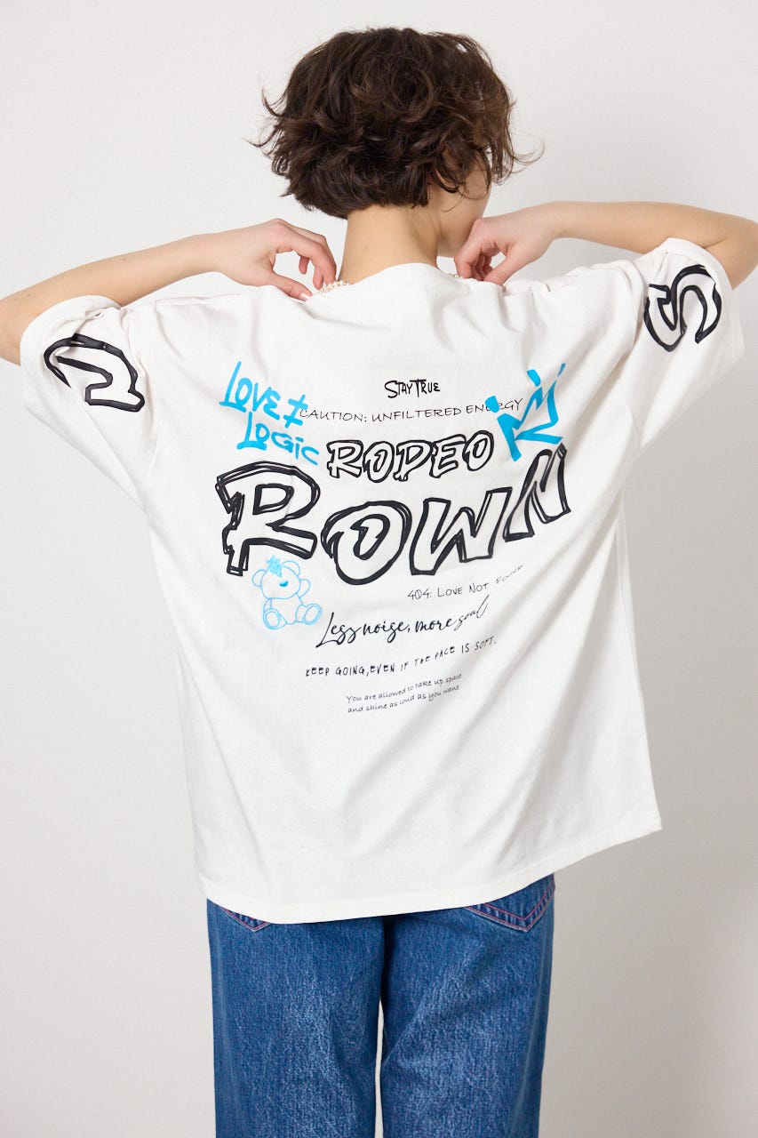 【UNISEX】Graffiti プリントTシャツ O/WHT M