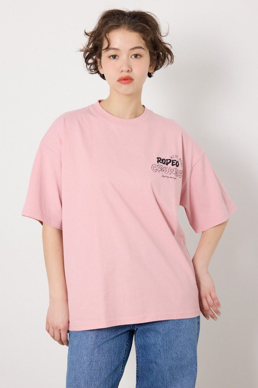 【UNISEX】Graffiti プリントTシャツ PNK L