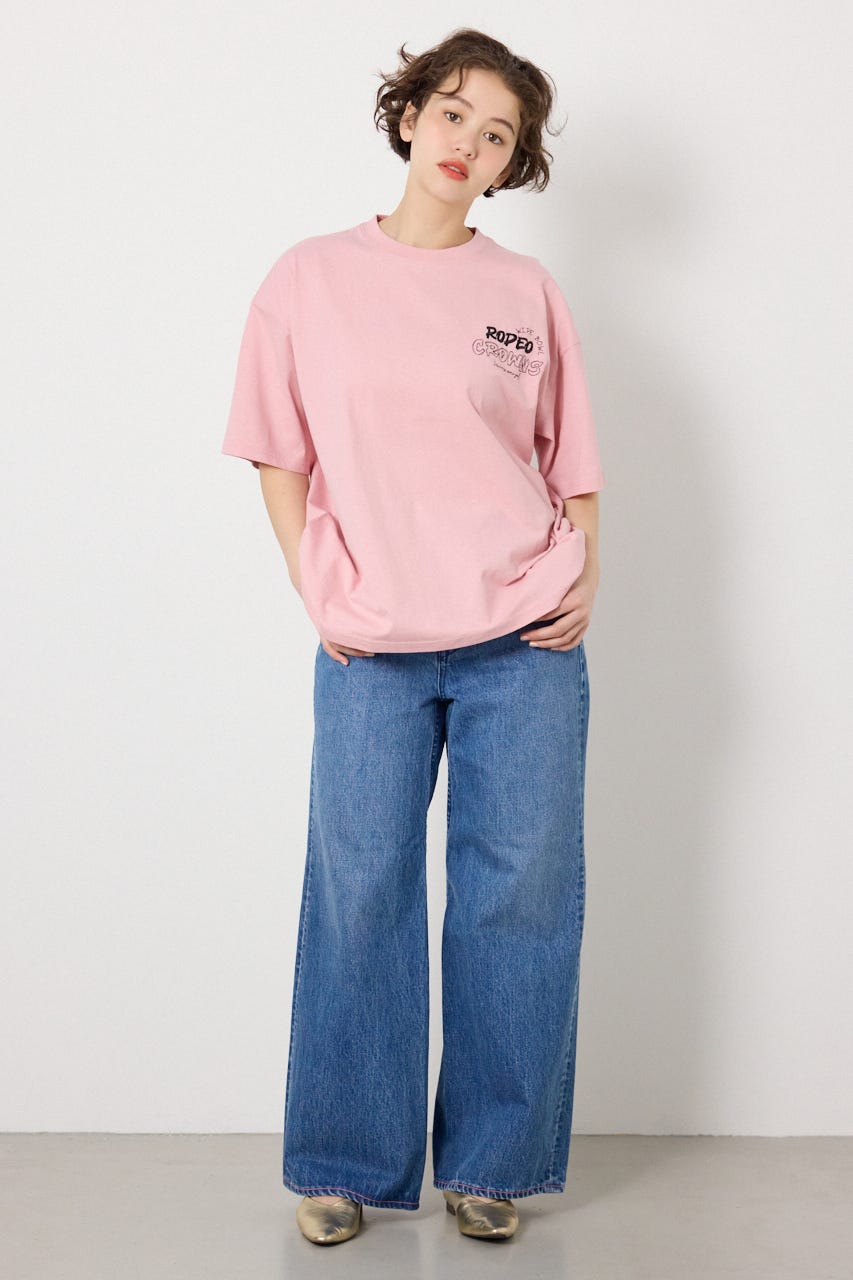 【UNISEX】Graffiti プリントTシャツ PNK L