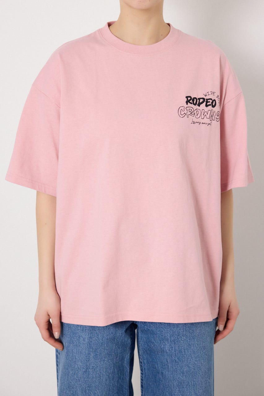 【UNISEX】Graffiti プリントTシャツ PNK L