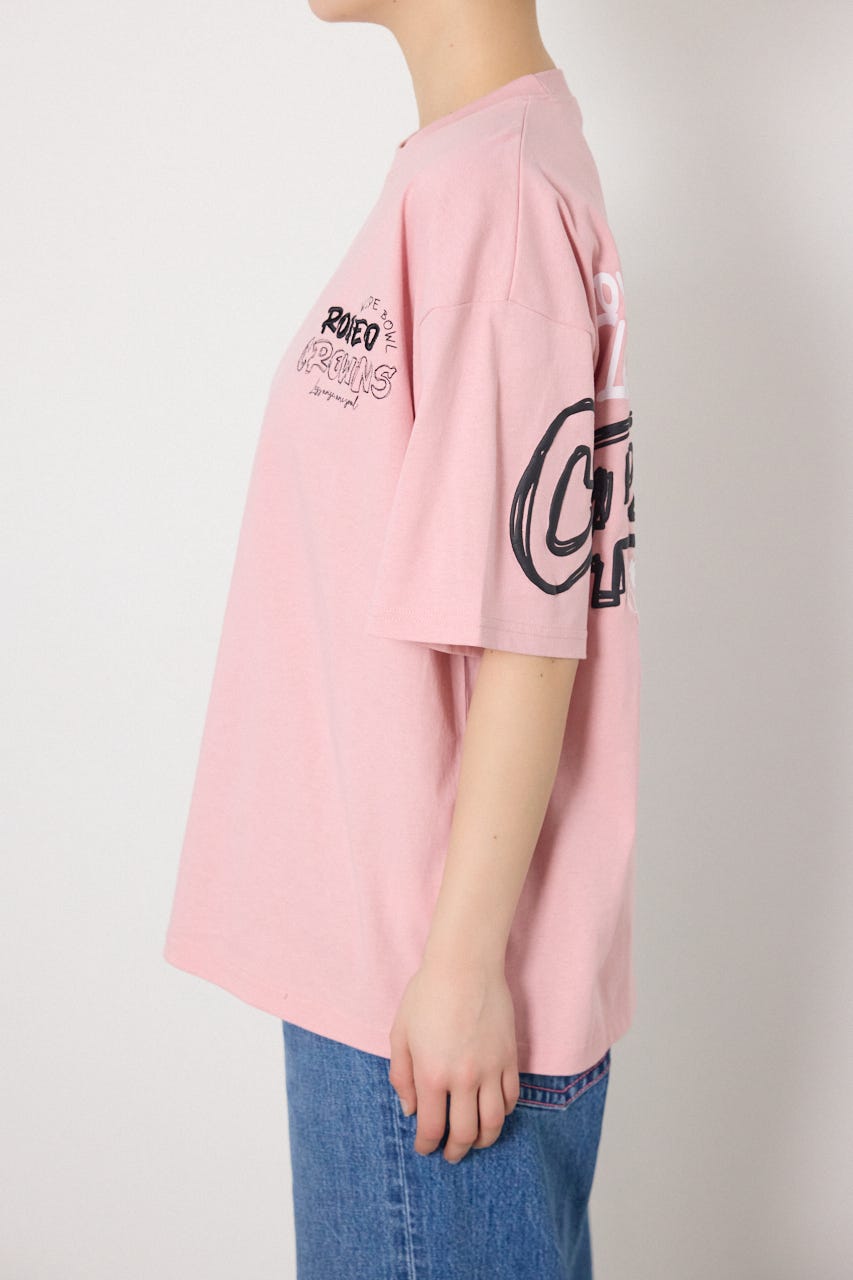 【UNISEX】Graffiti プリントTシャツ PNK L