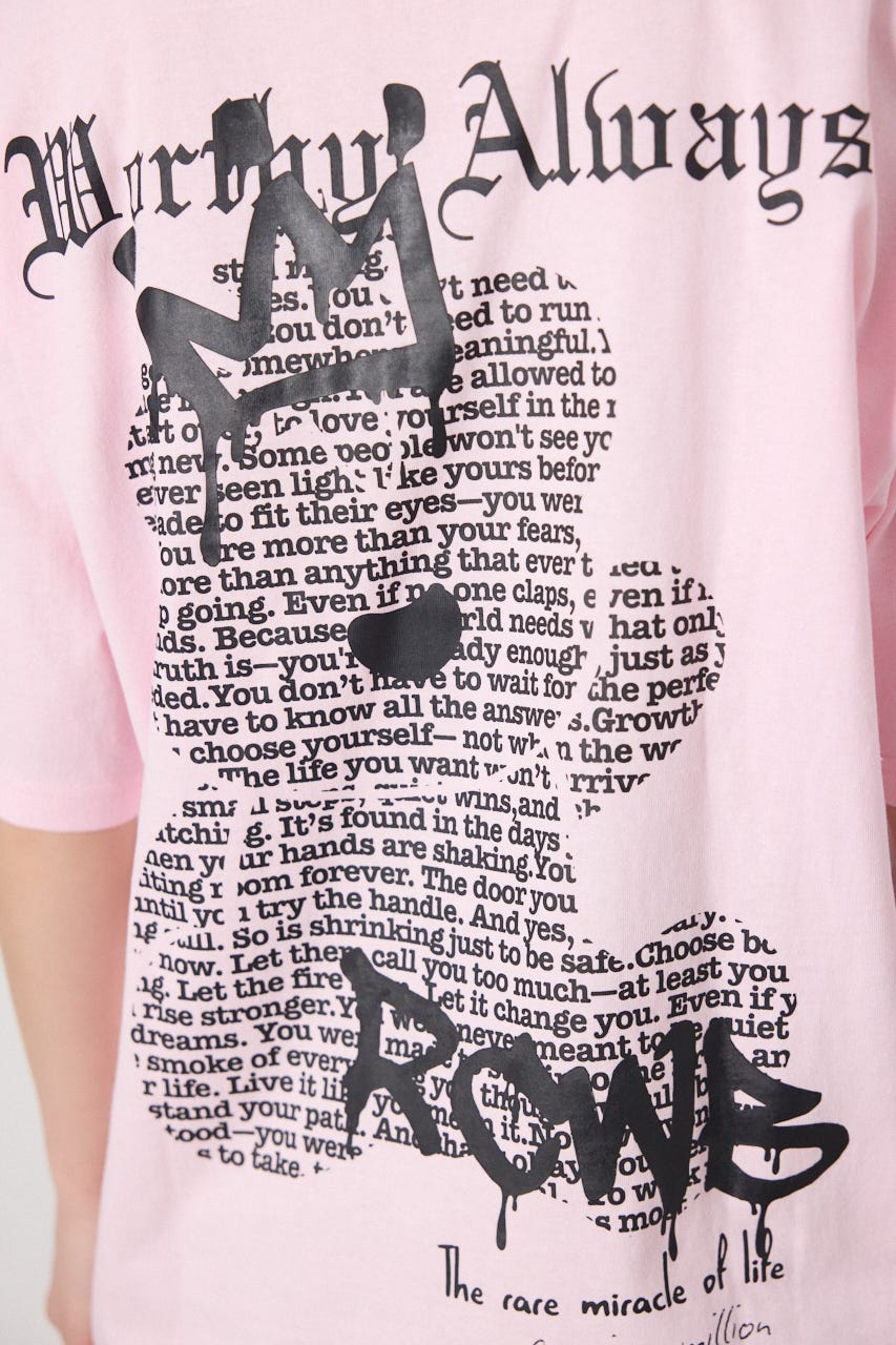 【UNISEX】Font Bear Tシャツ L/PNK M