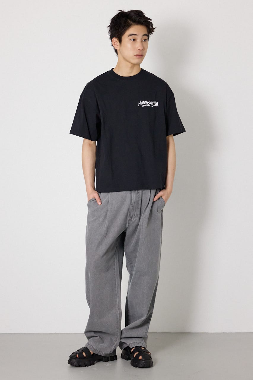 【UNISEX】レインボーインクプリントTシャツ BLK M