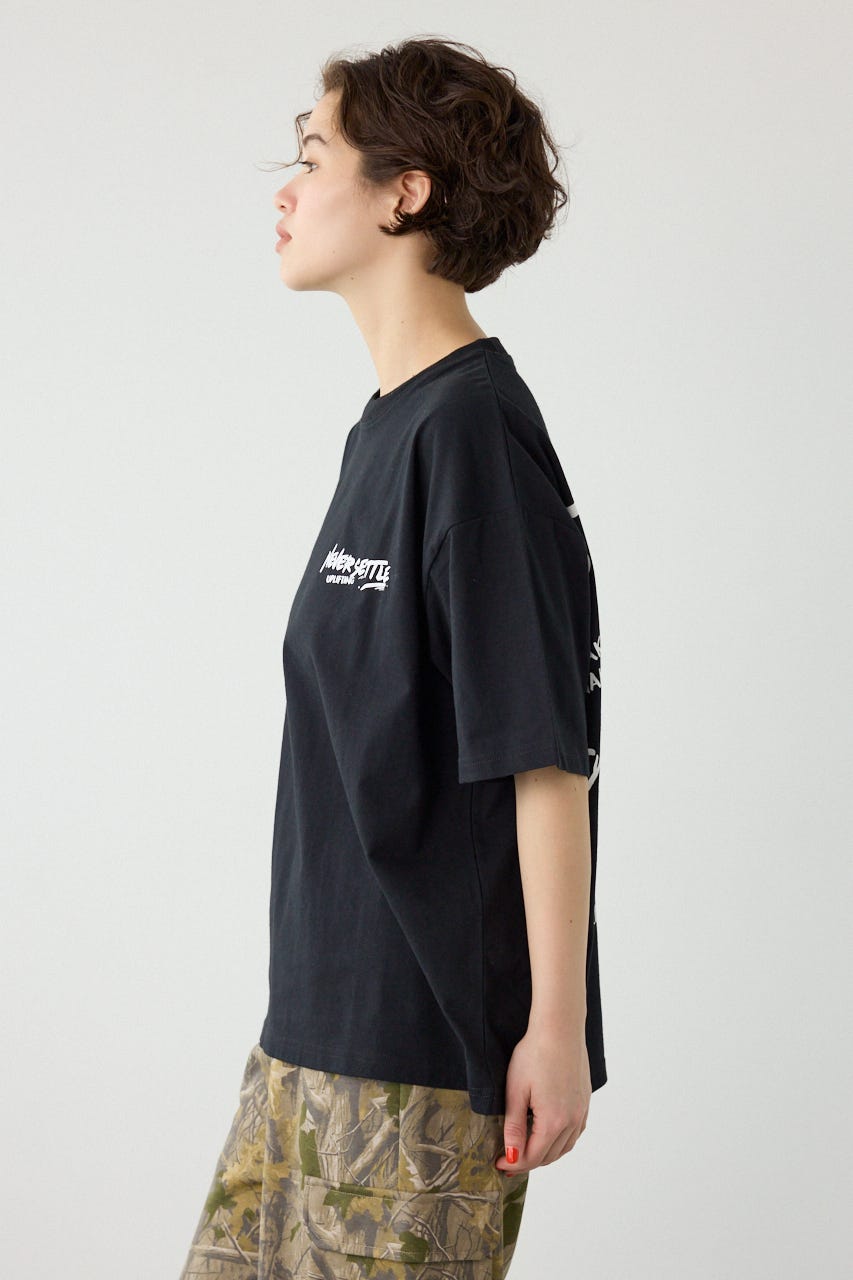 【UNISEX】レインボーインクプリントTシャツ BLK M