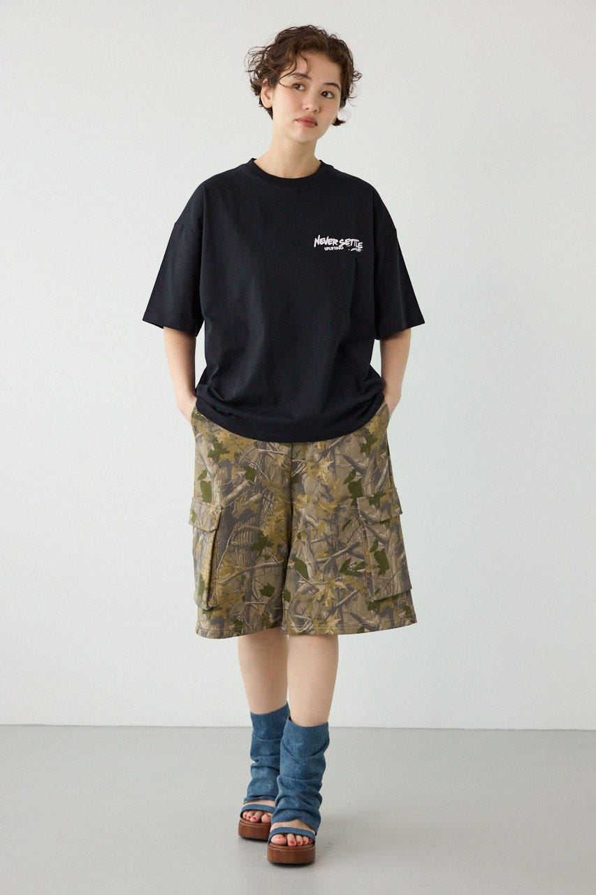 【UNISEX】レインボーインクプリントTシャツ BLK M