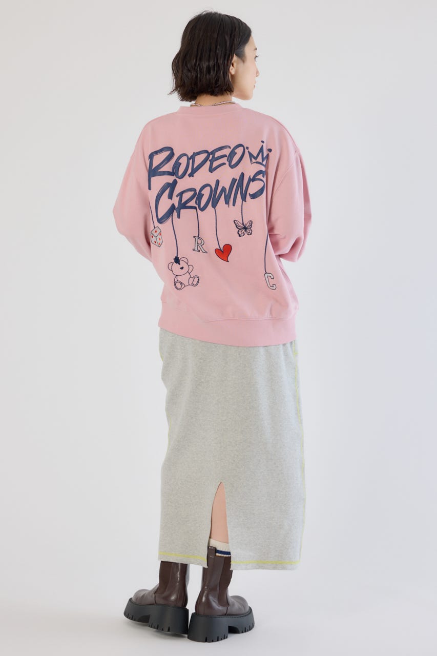 【UNISEX】Dangling Charmsスウェット L/PNK L