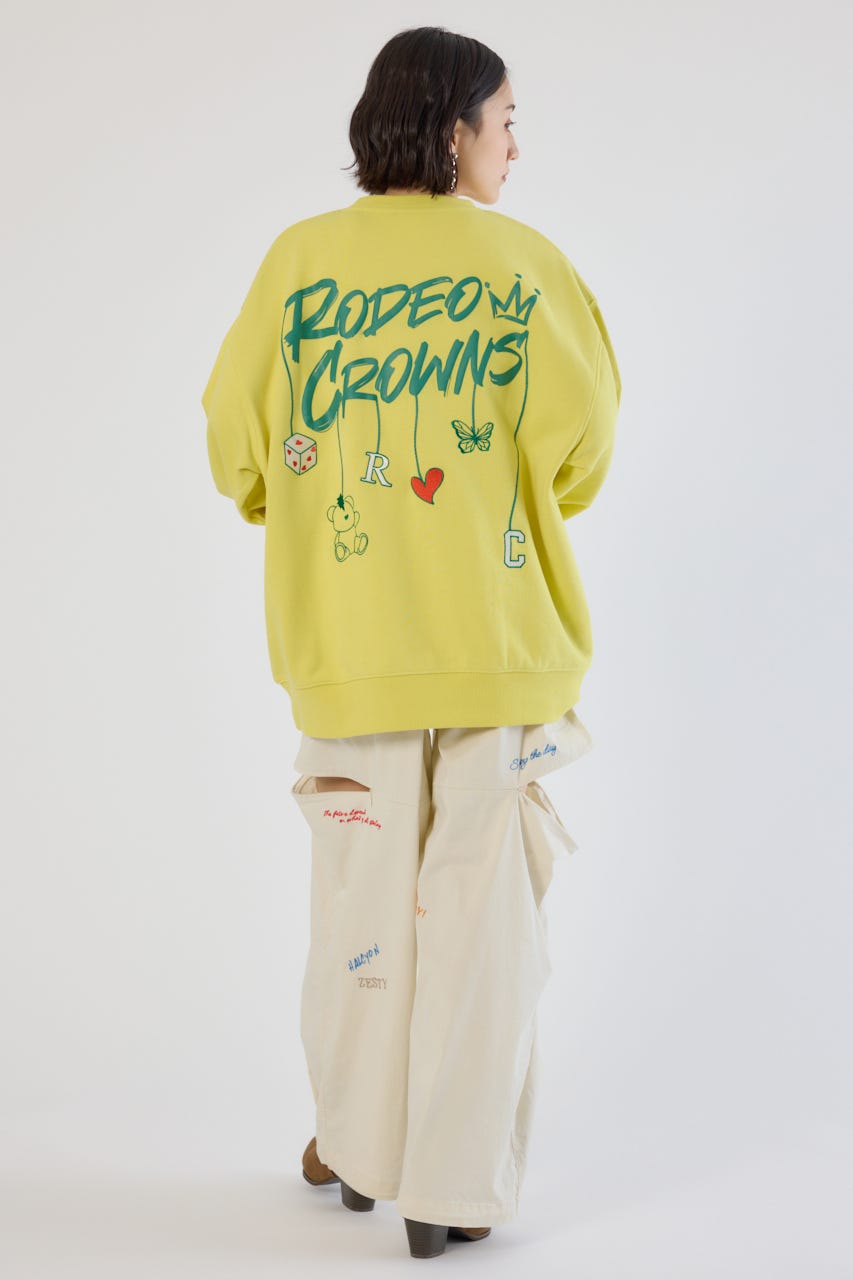 【UNISEX】Dangling Charmsスウェット YEL M