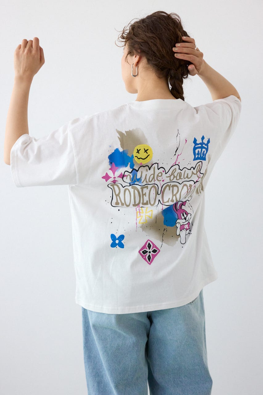 Spray Graffiti TEE O/WHT L