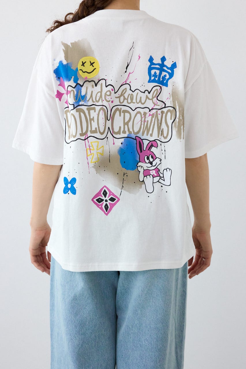 Spray Graffiti TEE O/WHT L