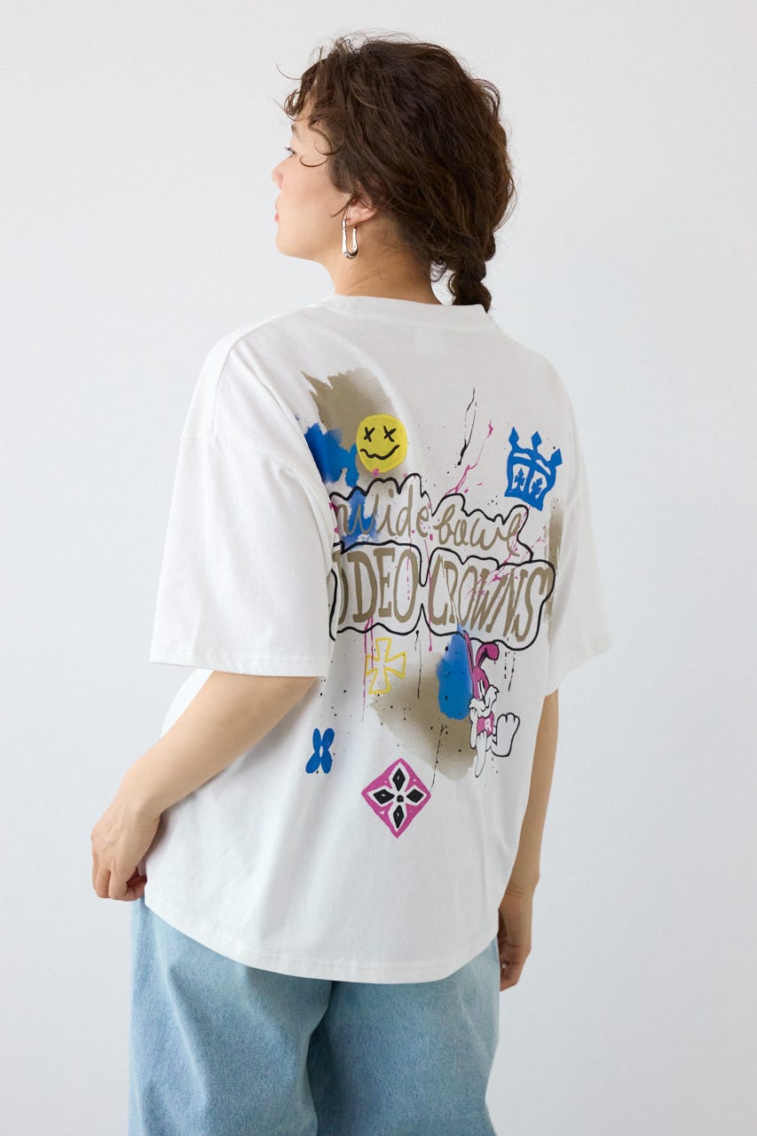 Spray Graffiti TEE O/WHT L