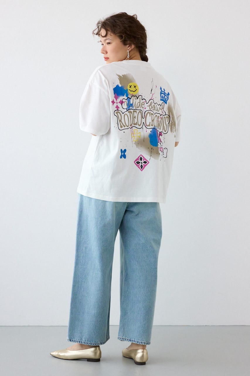 Spray Graffiti TEE O/WHT L