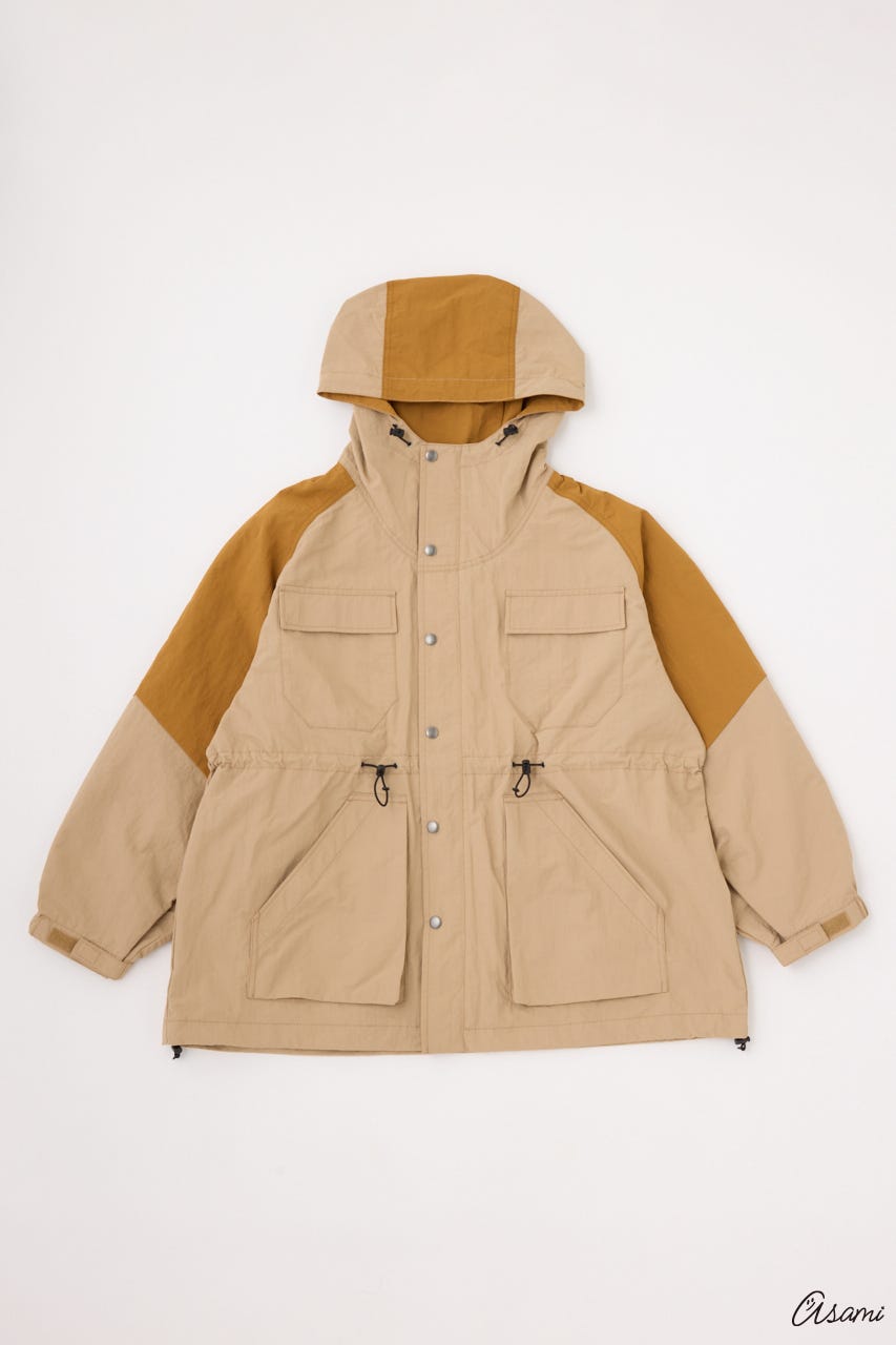 【WEB限定】ブロッキングマウンテンパーカー 柄BEG FREE