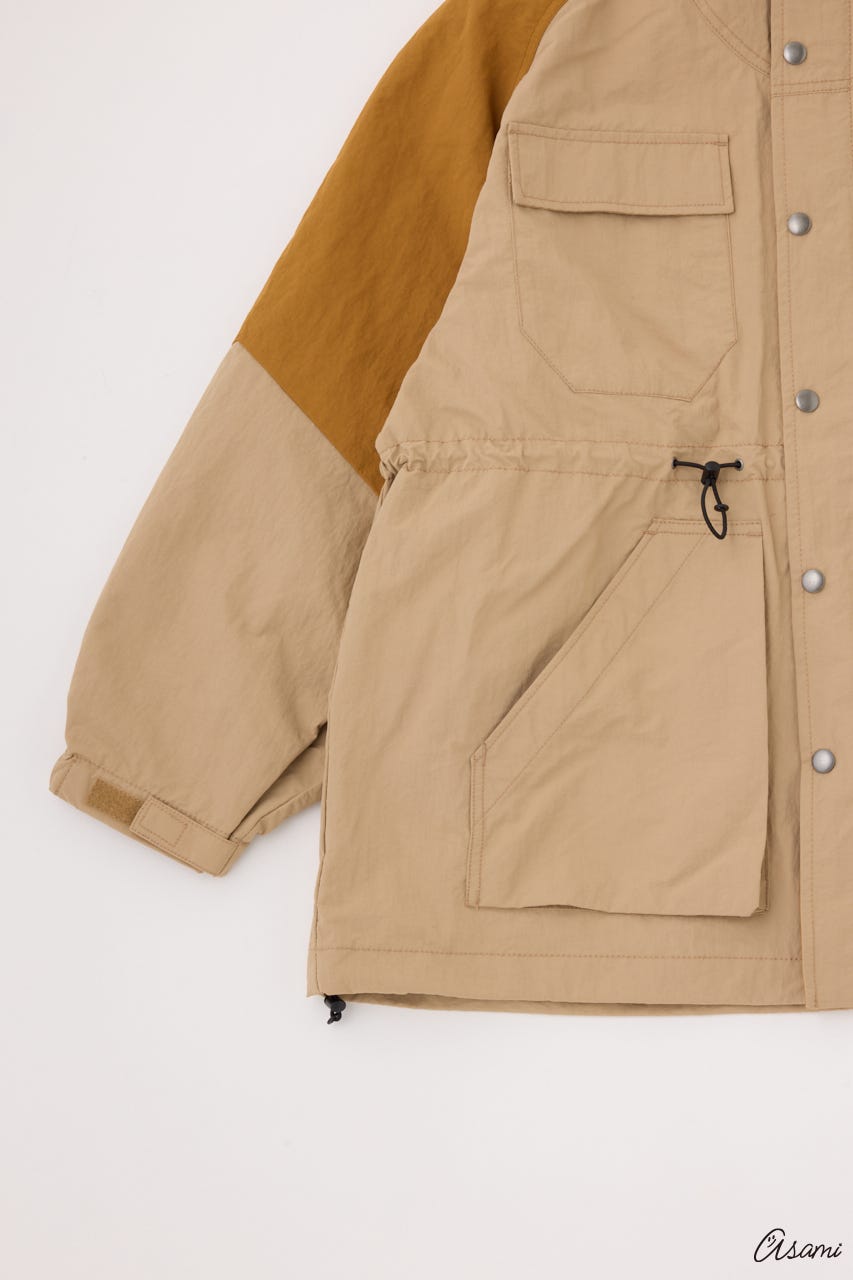 【WEB限定】ブロッキングマウンテンパーカー 柄BEG FREE